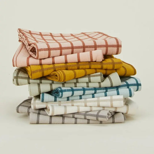 Yarn Dyed Grid & Stripe Dish Towel (Set of 2)