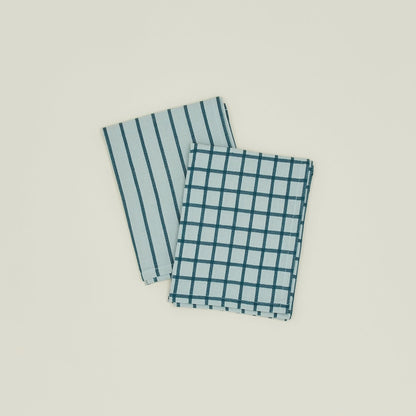 Yarn Dyed Grid & Stripe Dish Towel (Set of 2)