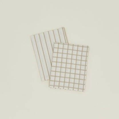 Yarn Dyed Grid & Stripe Dish Towel (Set of 2)