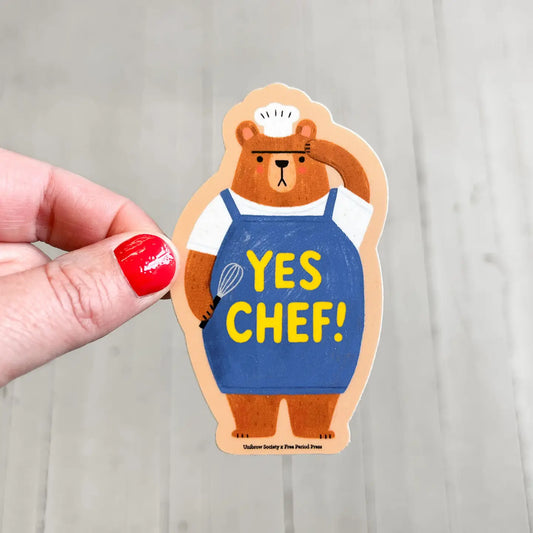 Yes Chef Illustrated Bear Vinyl Sticker