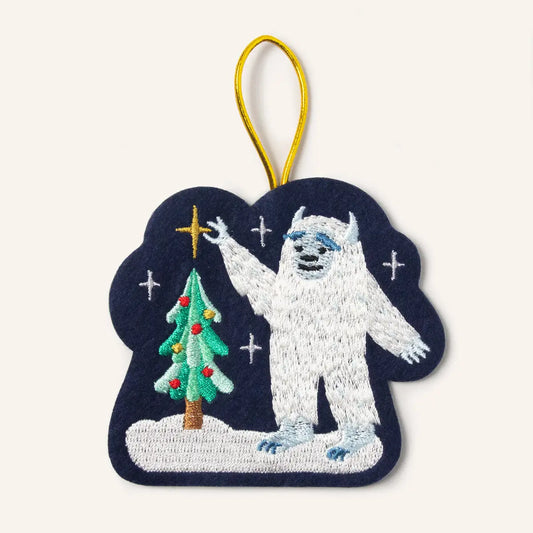 Yeti Embroidered Holiday Ornament