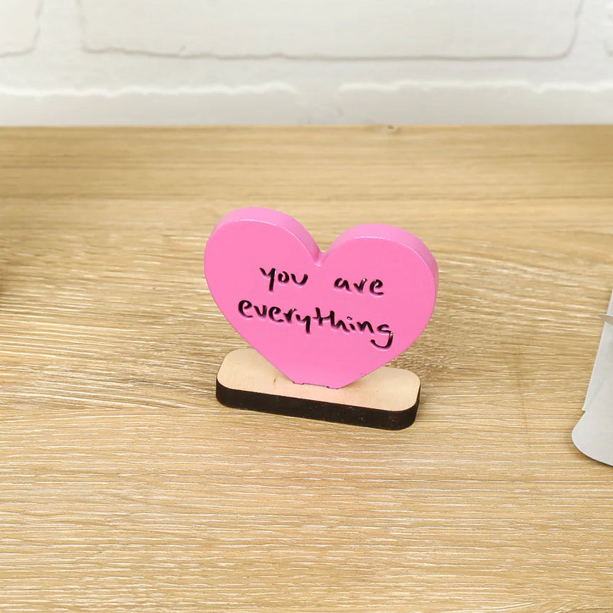 You Are Everything Pink Heart Desktop Sculpture
