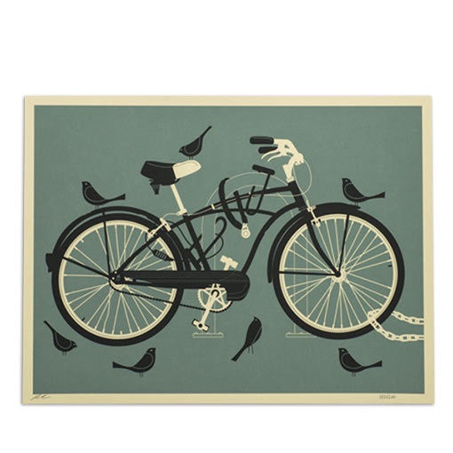 Bird Bike Screen Print