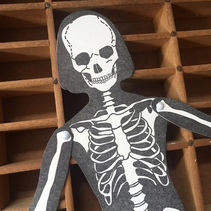 Skeleton Articulating Letterpress Figure