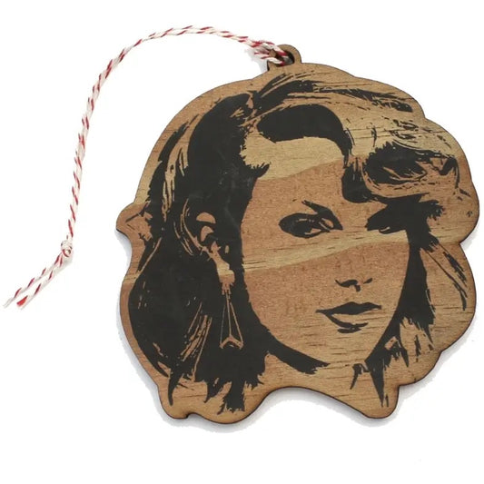 Taylor Swift Lasercut Wood Holiday Ornament
