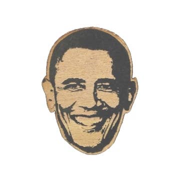 Barack Obama Lasercut Wood Keychain