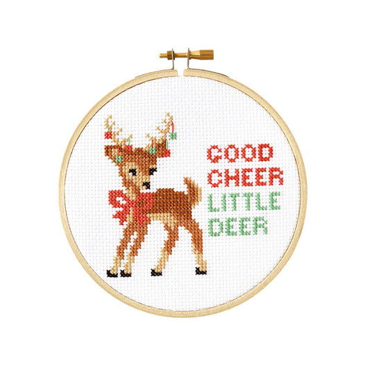 Good Cheer Little Deer Holiday 5" Cross Stitch Kit