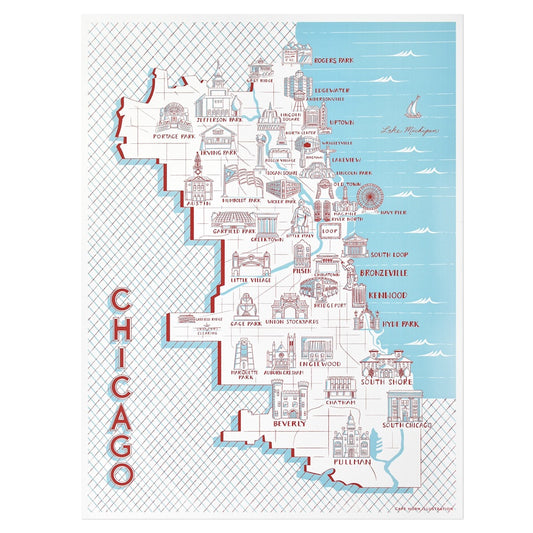 Chicago Neighborhood Landmarks Poster
