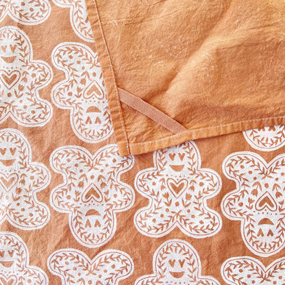 Gingerbread Block Printed Kitchen Tea Towel