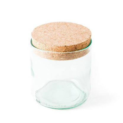 Recycled Wine Bottle Glass Canister with Cork Lid