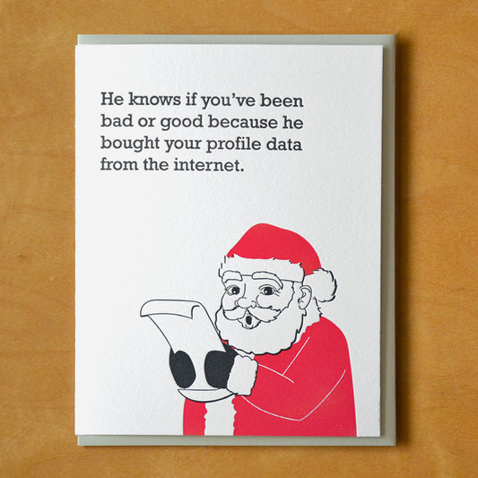 Santa Knows Because He Bought Your Data Holiday Card