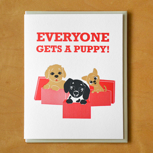 Everyone Gets a Puppy Holiday Card