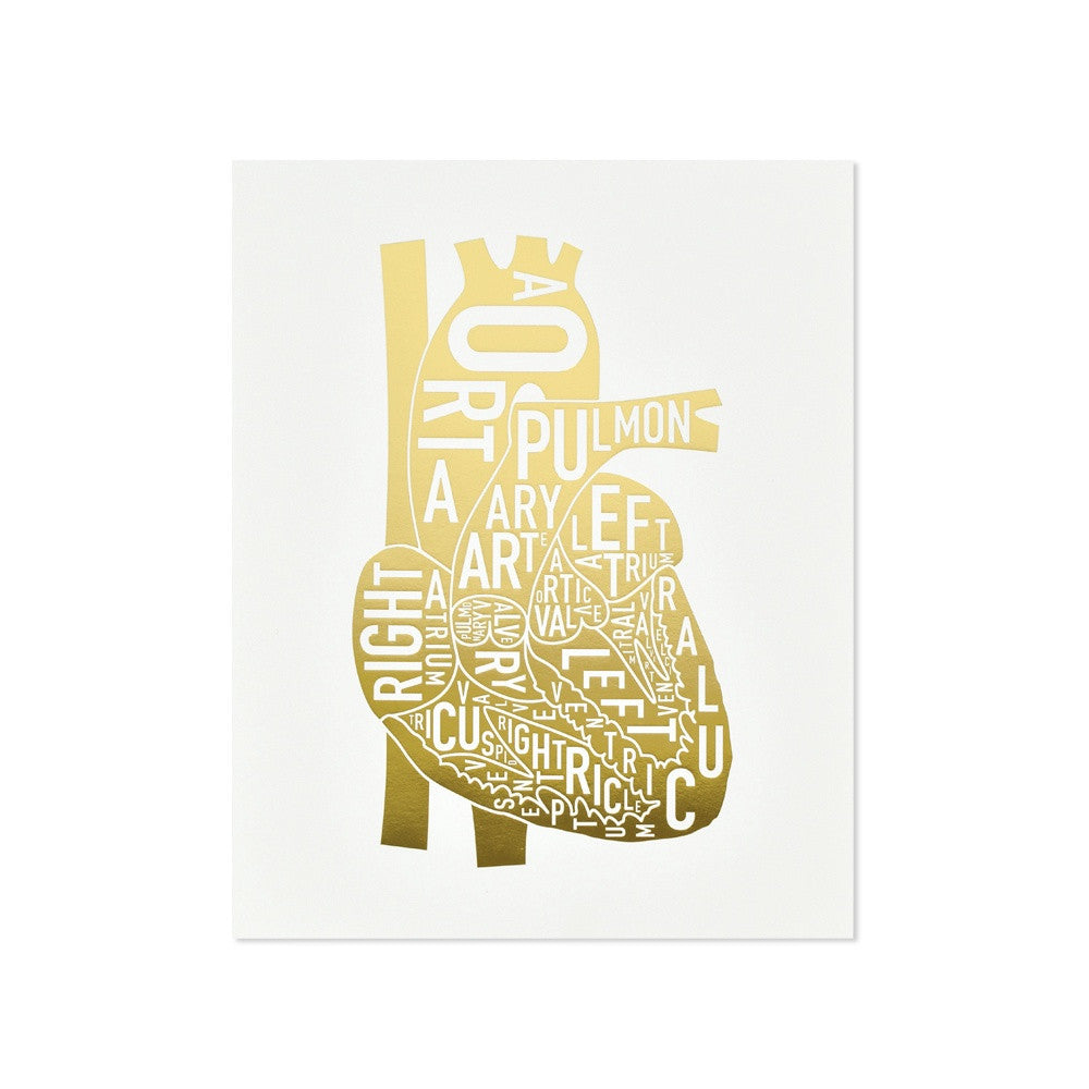 Typographic Heart 8" x 10" Print