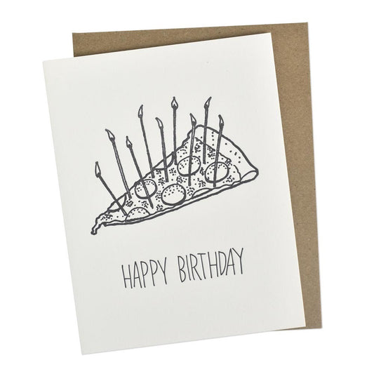 Pizza Letterpress Birthday Card