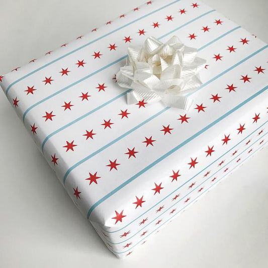 Chicago Flag Gift Wrap