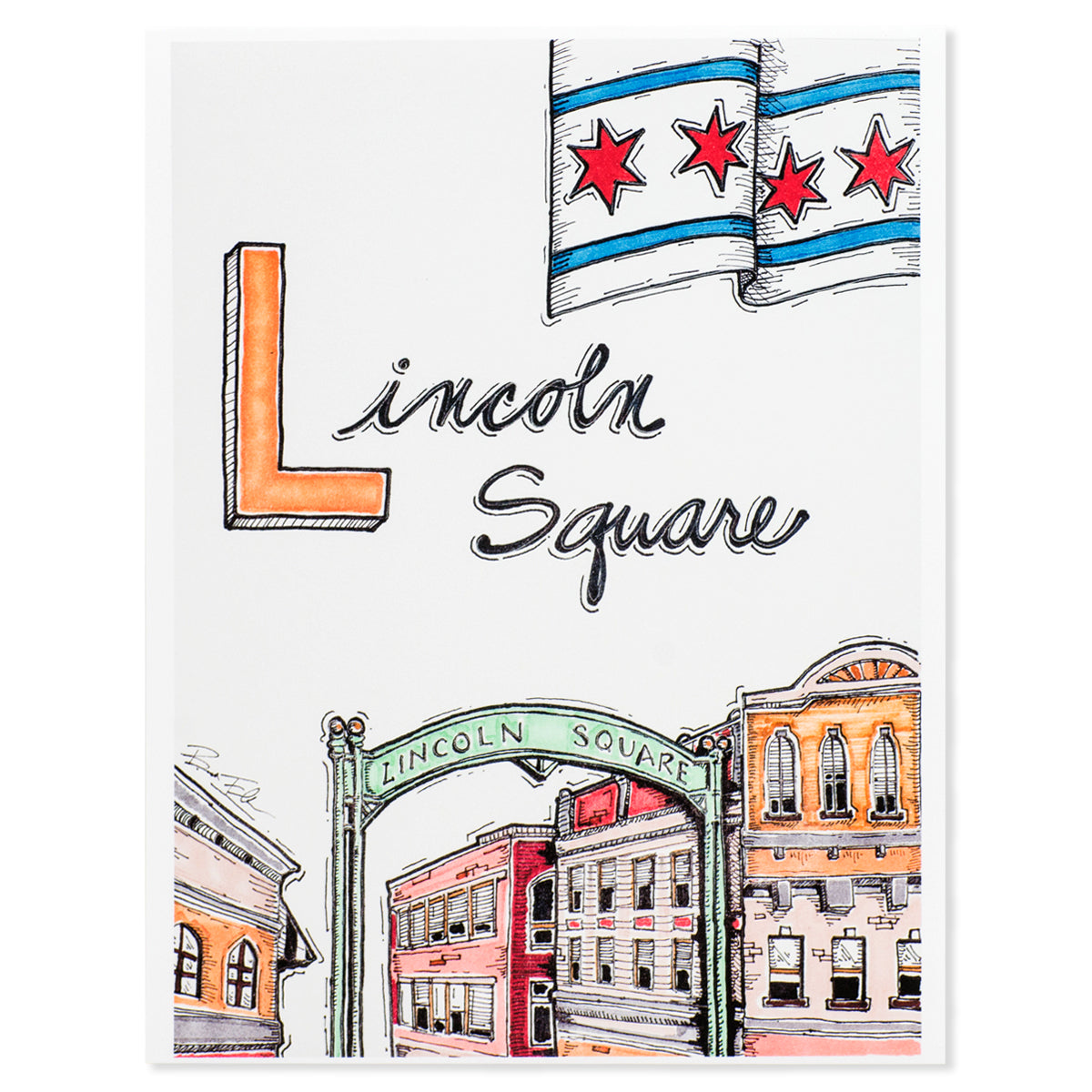 Chicago Neighborhood Landmarks 8.5" x 11" Print