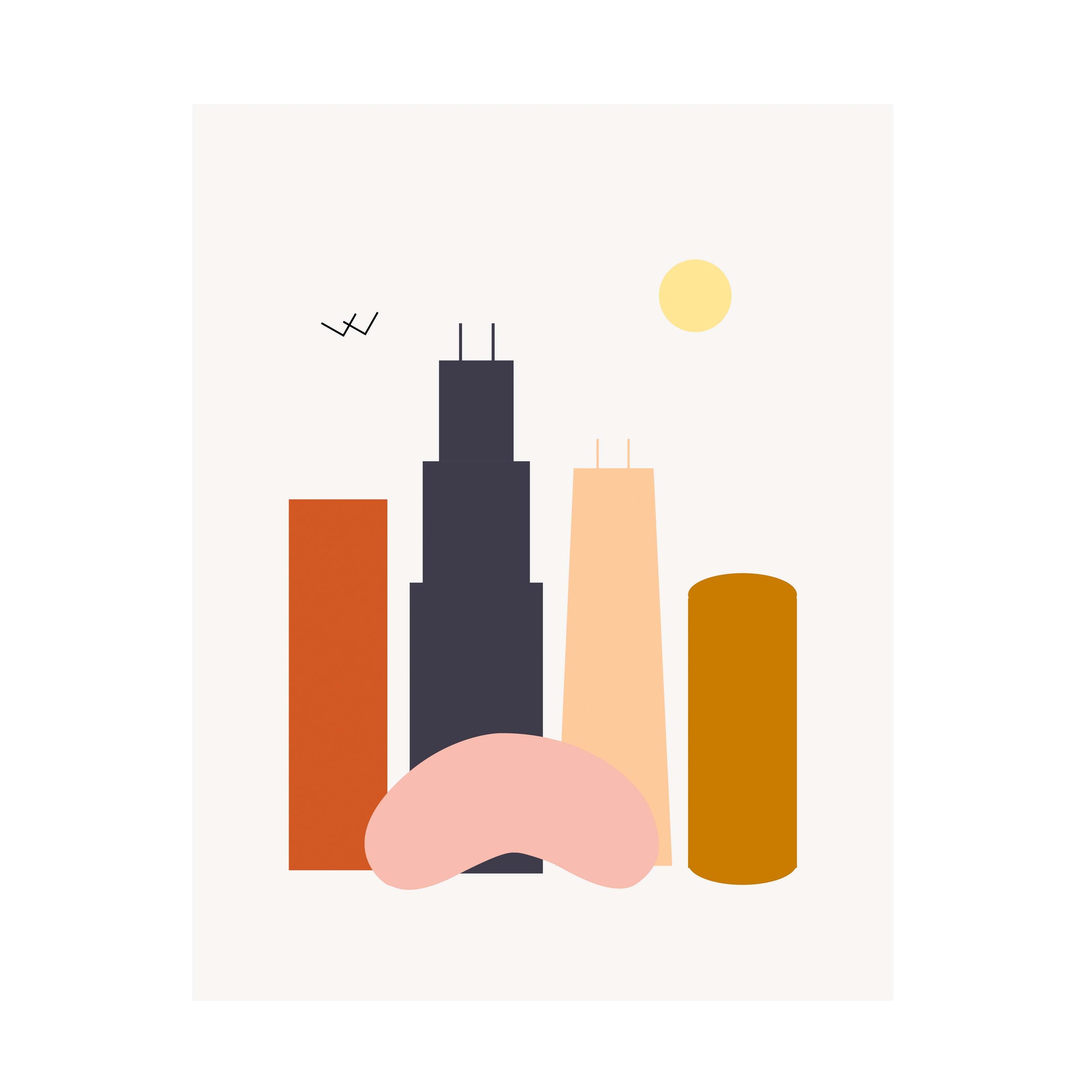 Chicago Block Skyline Archival Print Neighborly