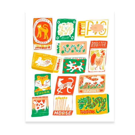 Chinese Zodiac Matchbook 8" x 10" Print