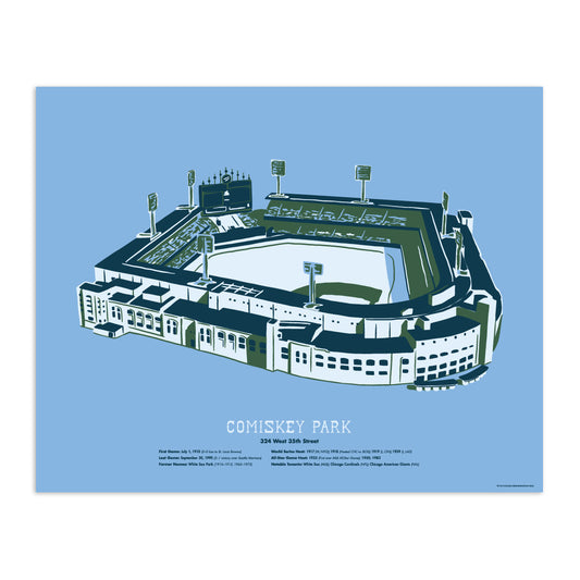Chicago Comiskey Park Baseball Field 16" x 20" Tourism Poster