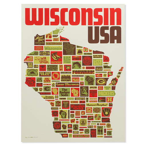 Wonderful Wisconsin Screen Print, 18x24