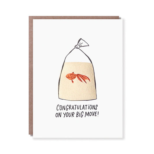 Congratulations on the Big Move Goldfish Greeting Card