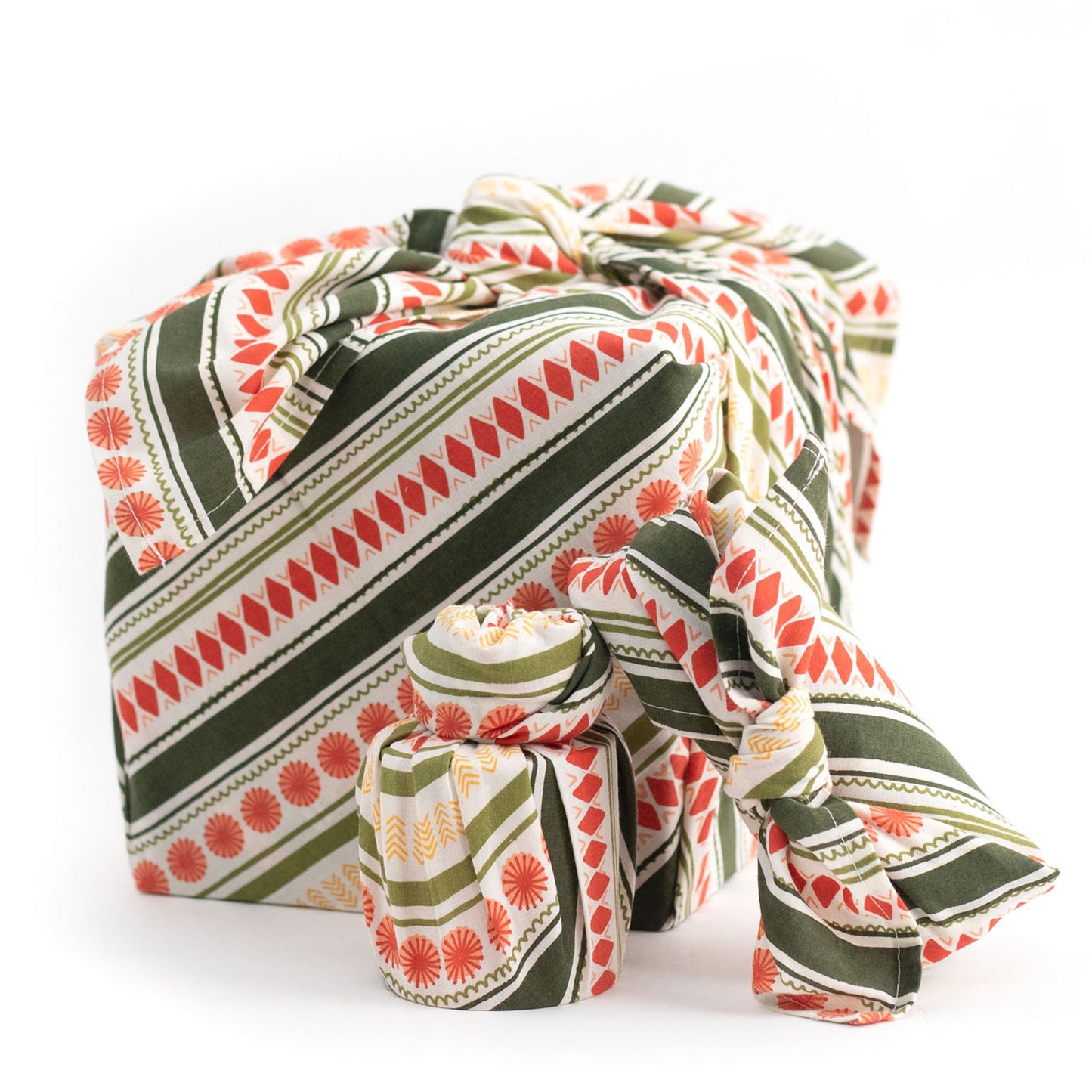 Holiday Argyle Reusable Fabric Gift Wrap (Pack of 3)
