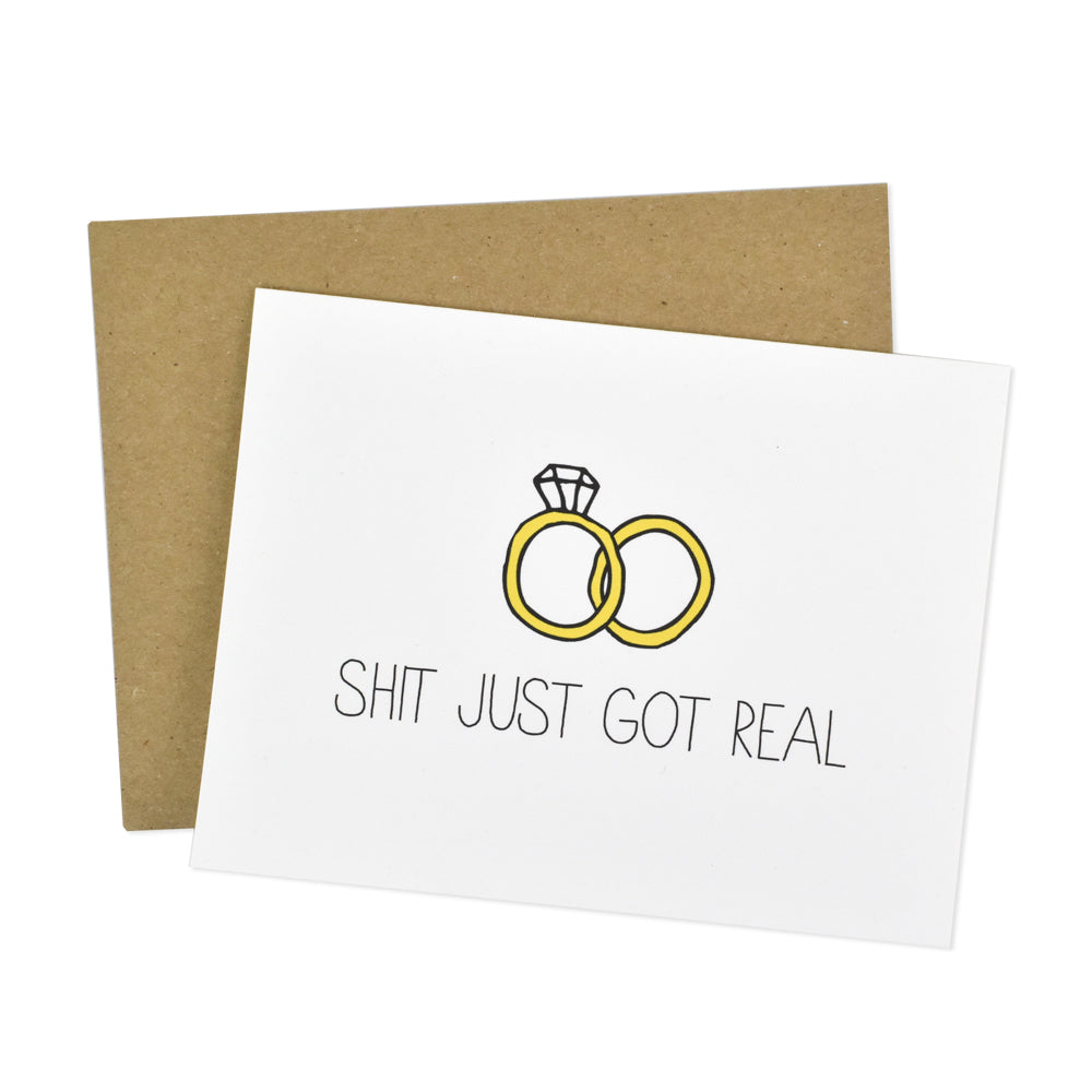 Shit Just Got Real Wedding Card