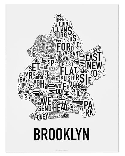 Brooklyn Neighborhood Map Poster