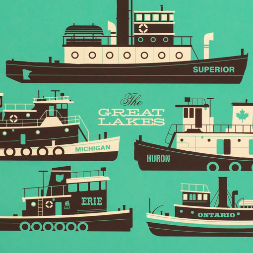 Great Lakes 12" x 16" Screen Print