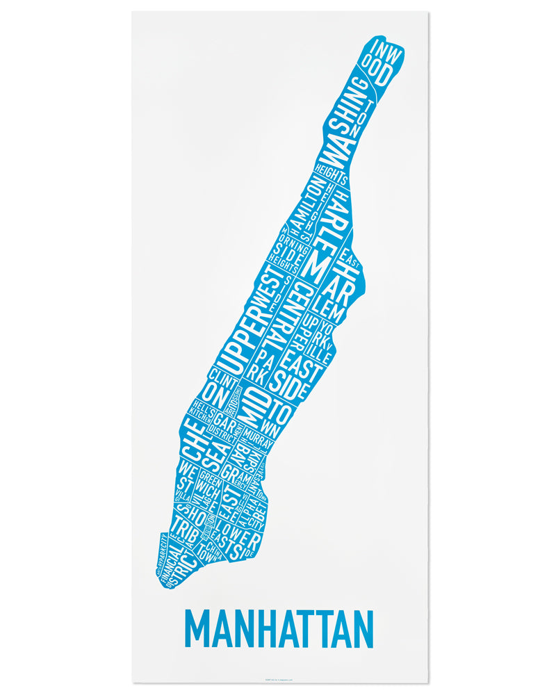 Manhattan Neighborhood Map Poster