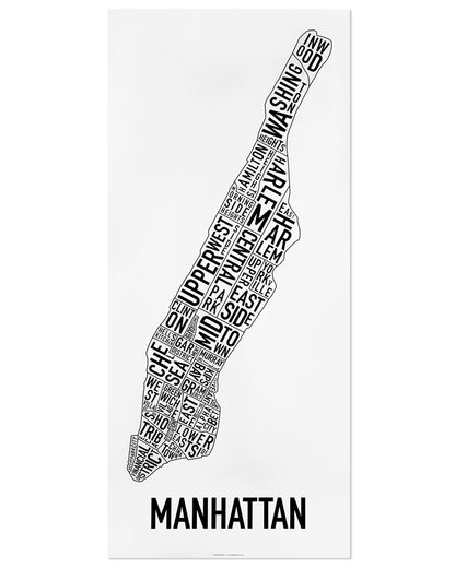 Manhattan Neighborhood Map Poster