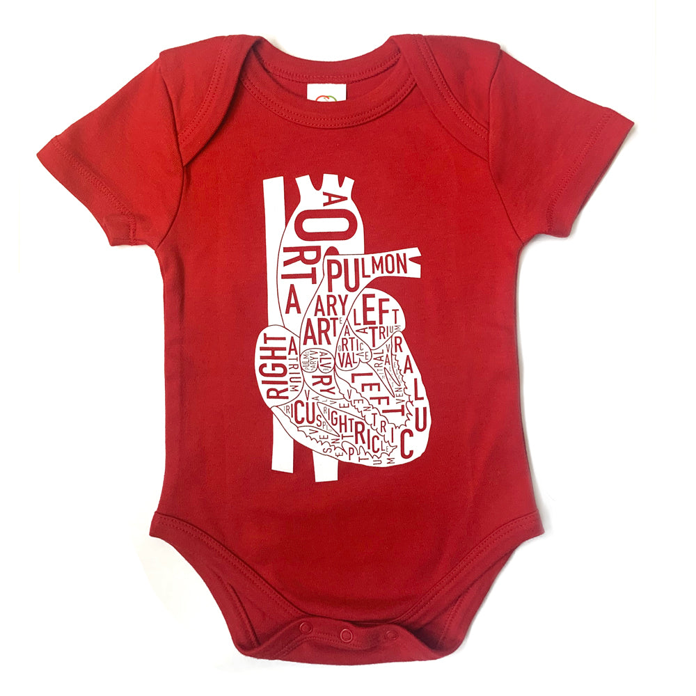 Typographic Heart Baby Onepiece