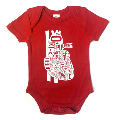 Typographic Heart Baby Onepiece