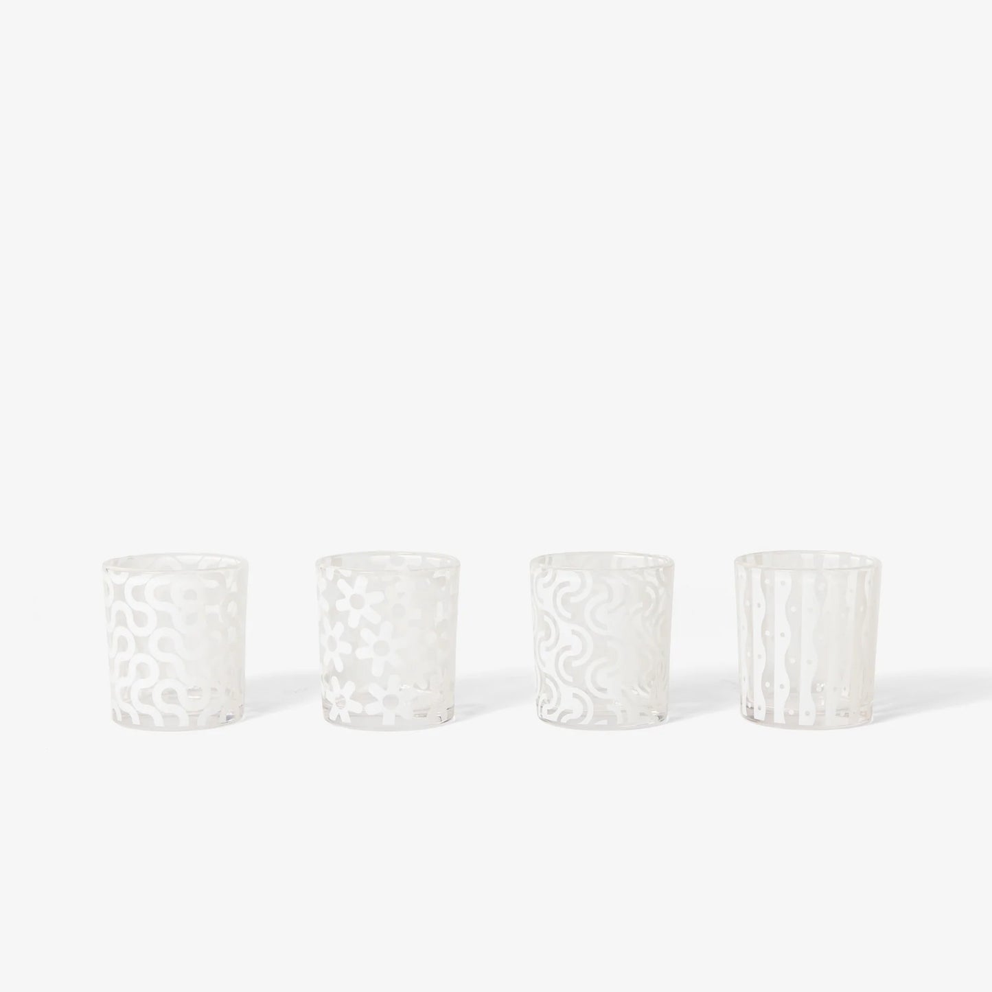 Dusen Dusen Pattern 12oz Drinking Glasses (Set of 4)