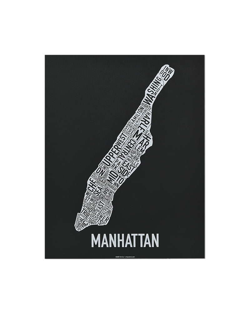 Manhattan Neighborhood Map Poster