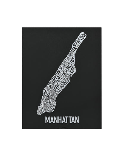 Manhattan Neighborhood Map Poster