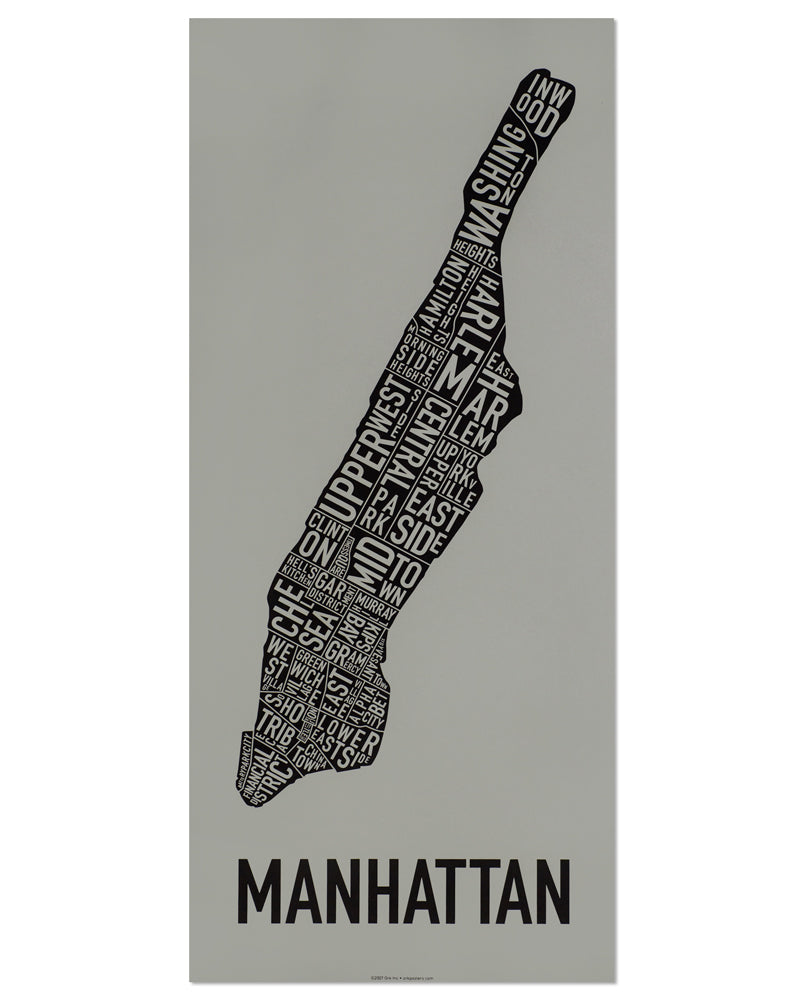 Manhattan Neighborhood Map Poster