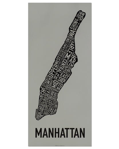 Manhattan Neighborhood Map Poster
