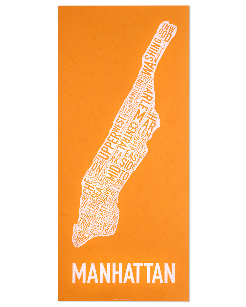 Manhattan Neighborhood Map Poster