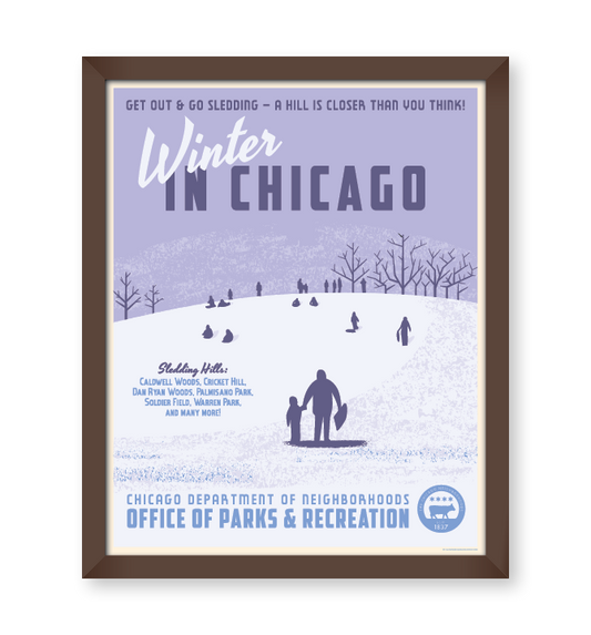 Winter in Chicago WPA-Style Tourism 16" x 20" Poster