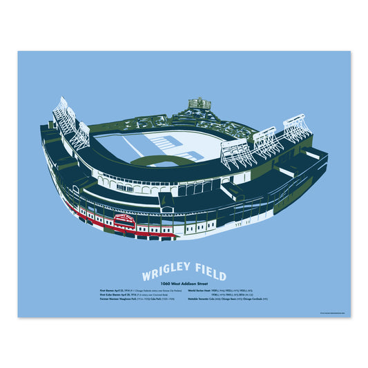 Wrigley Field Chicago Baseball 16" x 20" Tourism Poster