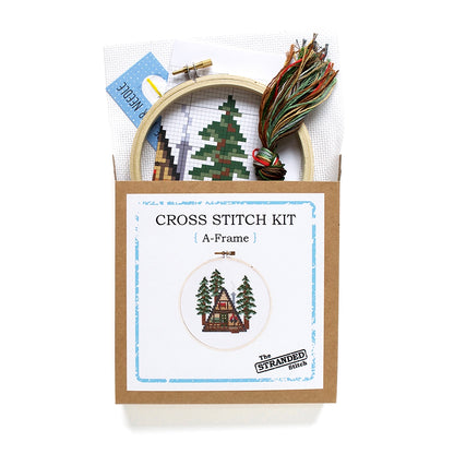 A-Frame Cabin 5" Cross Stitch Kit
