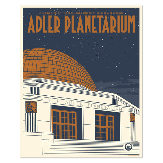 Adler Planetarium Chicago Museum 16" x 20" Tourism Poster