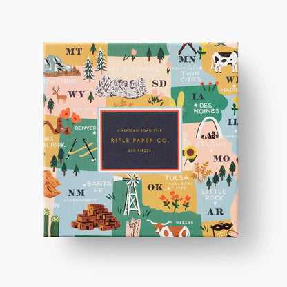 Rifle Paper Co. American Road Trip Map 500 Piece Jigsaw Puzzle