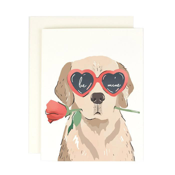 Be Mine Heart Eye Pup Valentines Day Card