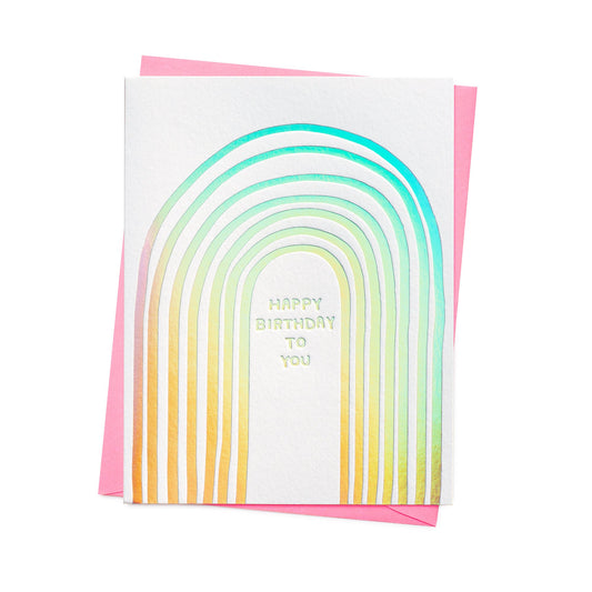 Happy Birthday Holographic Rainbow Card