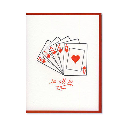 I'm All In Hearts Love Valentine's Day Card
