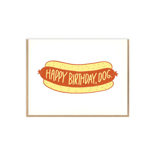 Happy Birthday Dog Letterpress Card