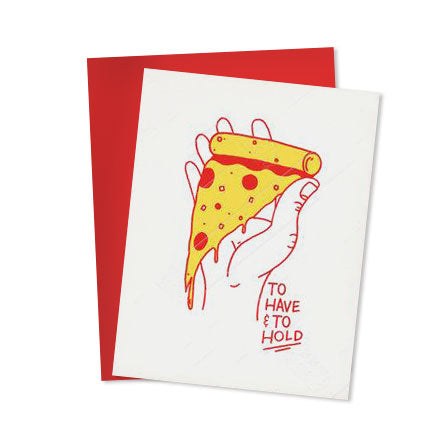 To Have and Hold Pizza Wedding Card