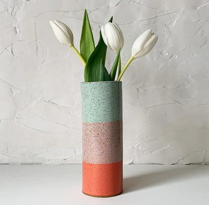 Handmade Ceramic Multi-Color 8" Vase